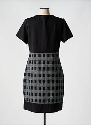 Robe mi-longue manches courtes manches courtes noir S.QUISE femme