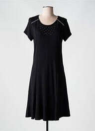 Robe mi-longue manches courtes manches courtes noir KAYANE femme