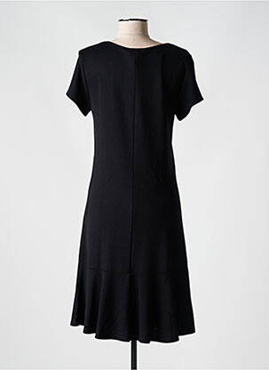 Robe mi-longue manches courtes manches courtes noir KAYANE femme