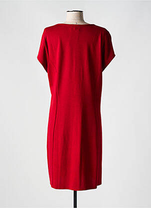 Robe mi-longue manches courtes manches courtes rouge KAYANE femme