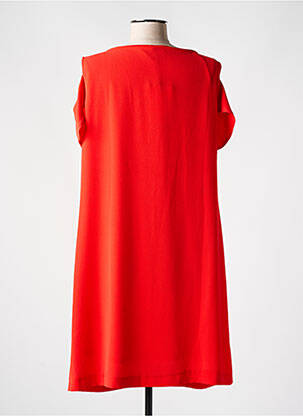 Robe mi-longue coupe fluide manches courtes rouge REVER MILE femme