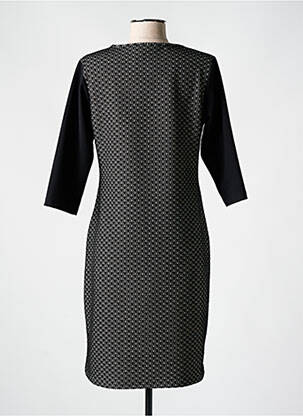 Robe mi-longue manches 3/4 manches 3/4 noir HALOGENE femme