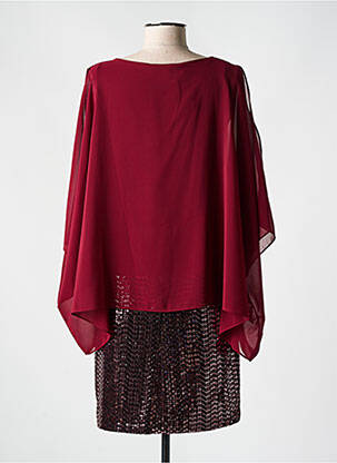 Robe courte coupe fluide manches 3/4 rouge ESPERANCE femme
