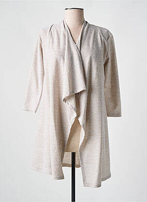 Gilet manches longues col v beige POURQUOI PAS NOUS femme