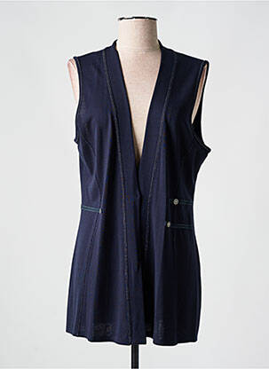 Gilet sans manche coupe cintrée bleu KAYANE femme