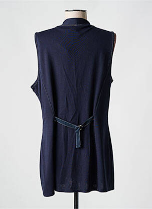 Gilet sans manche coupe cintrée bleu KAYANE femme