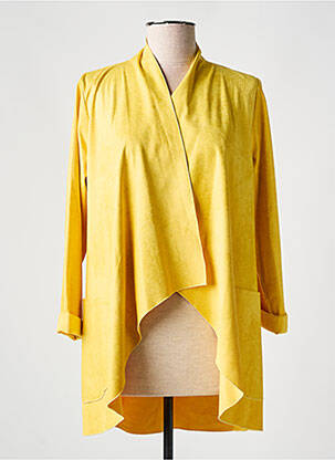 Veste casual tissage suedine jaune HALOGENE femme