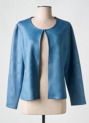 Veste casual col rond bleu KAYANE femme