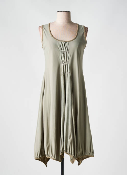 Robe mi-longue vert SUNLIGHT pour femme