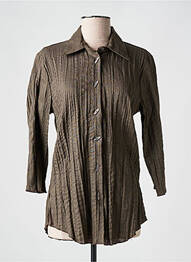 Chemisier coupe cintrée manches 3/4 marron CLAUDE DE SAIVRE femme
