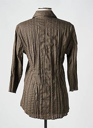 Chemisier coupe cintrée manches 3/4 marron CLAUDE DE SAIVRE femme