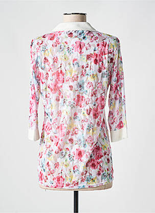 Chemisier imprimé fleurs manches 3/4 rose HALOGENE femme