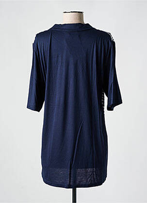 Tunique manches courtes coupe cintrée bleu DEOMINO femme