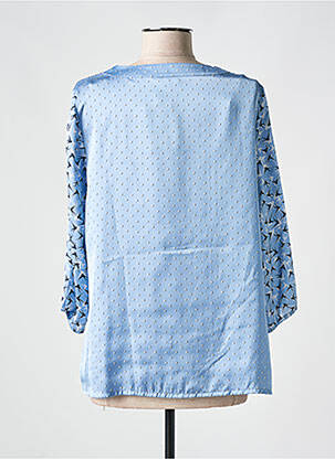 Blouse imprimé fantaisie manches 3/4 bleu BARBARA LEBEK femme