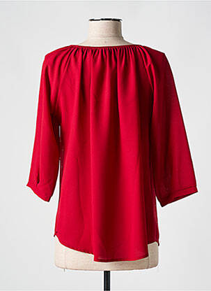 Blouse col rond manches 3/4 rouge HALOGENE femme