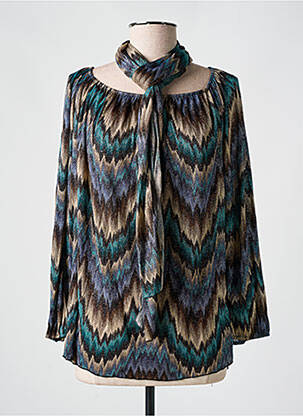 Tunique manches longues col rond bleu VIE NOCTURNE femme