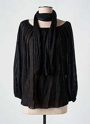 Top coupe fluide manches 3/4 noir VIE NOCTURNE femme