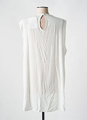 Tunique sans manche tissage crêpe beige DEOMINO femme