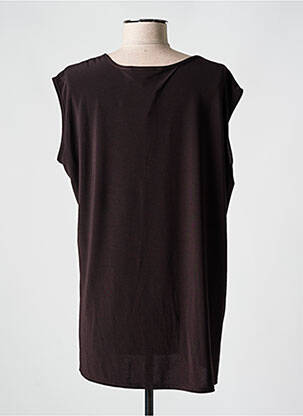 Débardeur stretch sans manche marron DEOMINO femme
