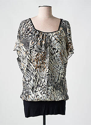Tunique manches courtes tissage crêpe noir ZANTE femme