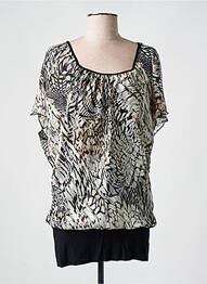 Tunique manches courtes tissage crêpe noir ZANTE femme