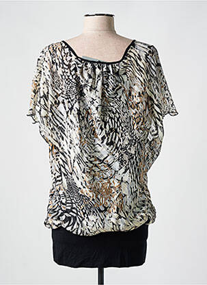 Tunique manches courtes tissage crêpe noir ZANTE femme