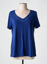 T-shirt col v manches courtes bleu TELMAIL femme