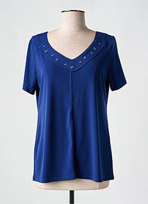 T-shirt col v manches courtes bleu TELMAIL femme