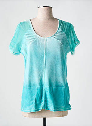T-shirt stretch manches courtes bleu CPM femme