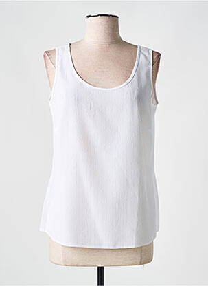 Top coupe fluide sans manche blanc FOSBY femme