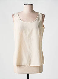 Top coupe fluide sans manche beige FOSBY femme