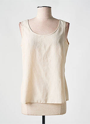 Top coupe fluide sans manche beige FOSBY femme