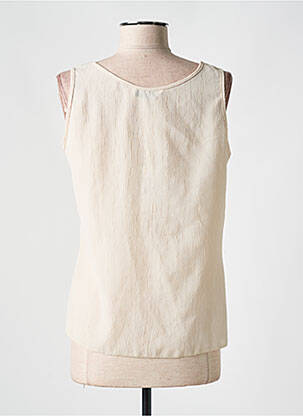 Top tissage crêpe sans manche beige FOSBY femme