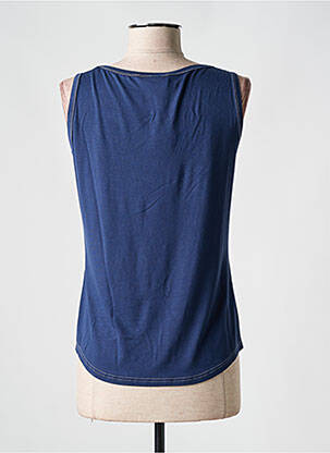 Débardeur stretch sans manche bleu CLAUDE DE SAIVRE femme