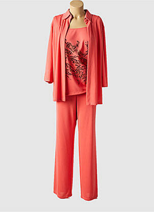 Ensemble pantalon col chemisier orange LUISA VIOLA femme