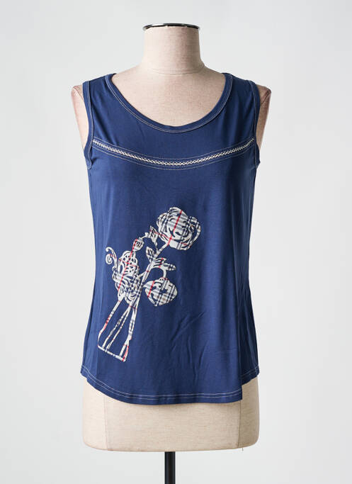 Débardeur bleu CLAUDE DE SAIVRE pour femme