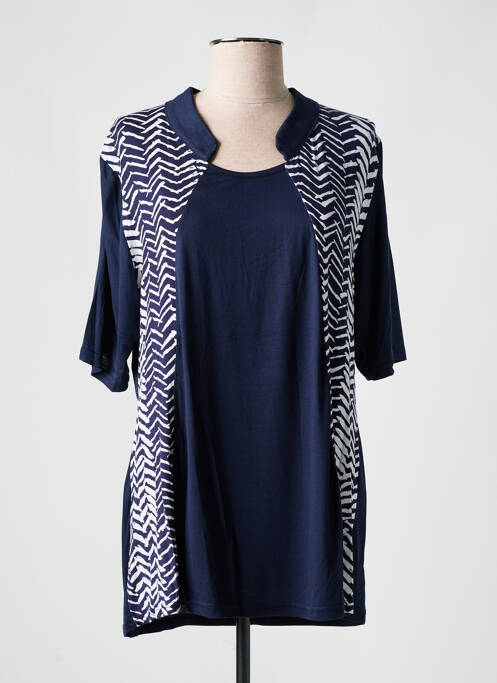 Tunique manches courtes bleu DEOMINO pour femme