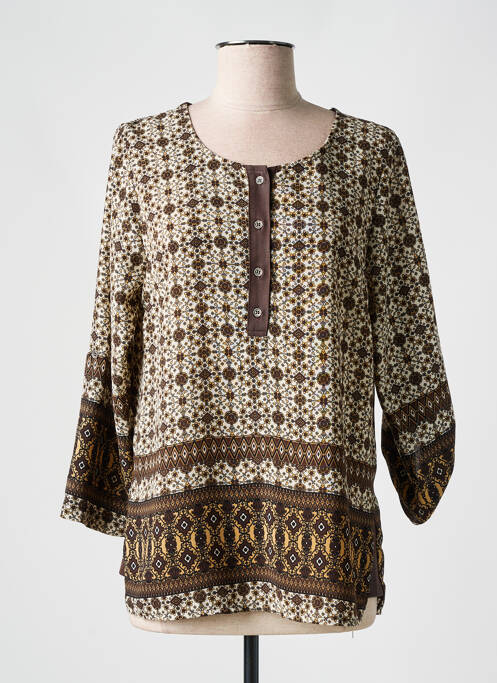 Tunique manches longues marron HALOGENE pour femme