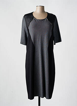 Robe mi-longue manches courtes manches courtes gris KAYANE femme