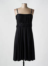 Robe mi-longue coupe cintrée fines bretelles noir OCCO PARIS femme