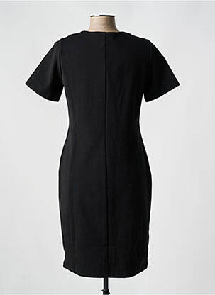 Robe mi-longue tissage crêpe manches courtes noir TELMAIL femme