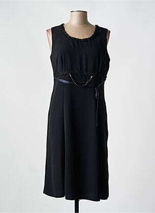 Robe mi-longue sans manche sans manche noir PARISIENNES femme