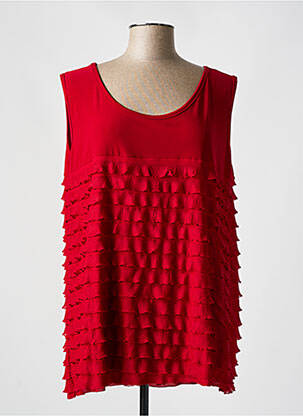Débardeur stretch sans manche rouge DEOMINO femme