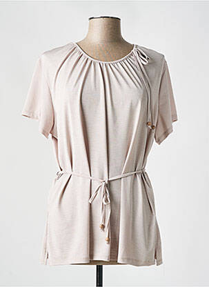 T-shirt stretch manches courtes beige NAYAT femme