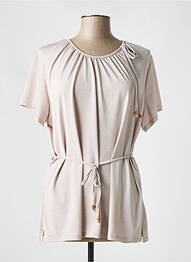 T-shirt stretch manches courtes beige NAYAT femme