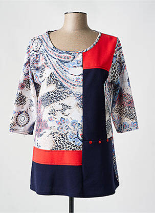 Tunique manches courtes coupe cintrée bleu HALOGENE femme