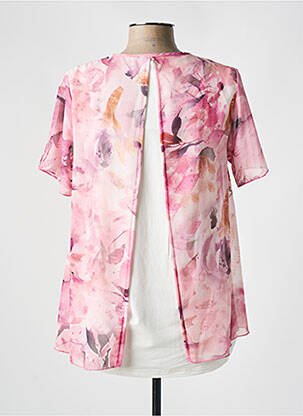 Blouse légère et transparente manches courtes rose HAJO femme