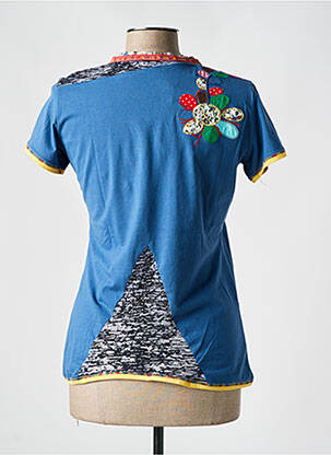 T-shirt col v manches courtes bleu S.QUISE femme