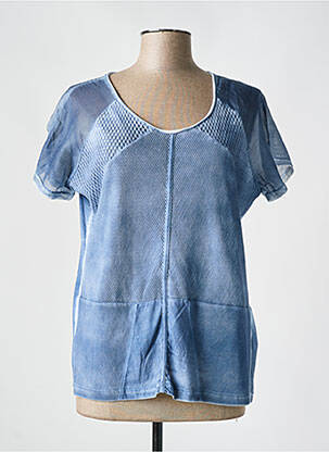 T-shirt stretch manches courtes bleu CPM femme