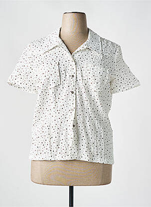 Chemisier coupe cintrée manches courtes beige NIKI PARIS femme